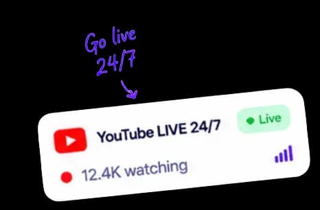 Go live 24/7. YouTube LIVE with 12.4K watching.