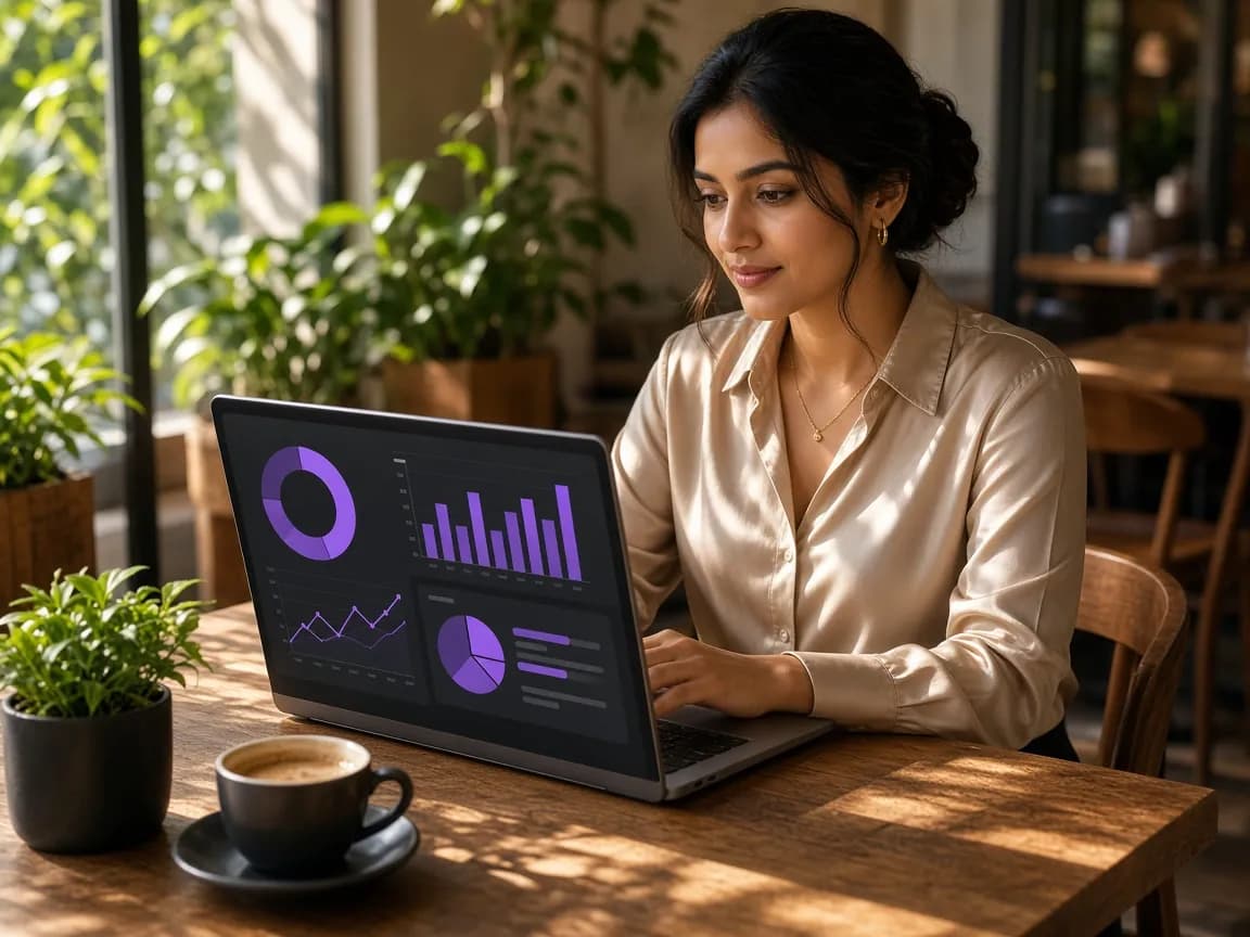 Creator analytics dashboard with traffic and sales metrics